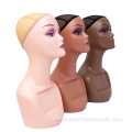 Cabezas de maniquí de peluca de exhibición de maquillaje femenino para pelucas